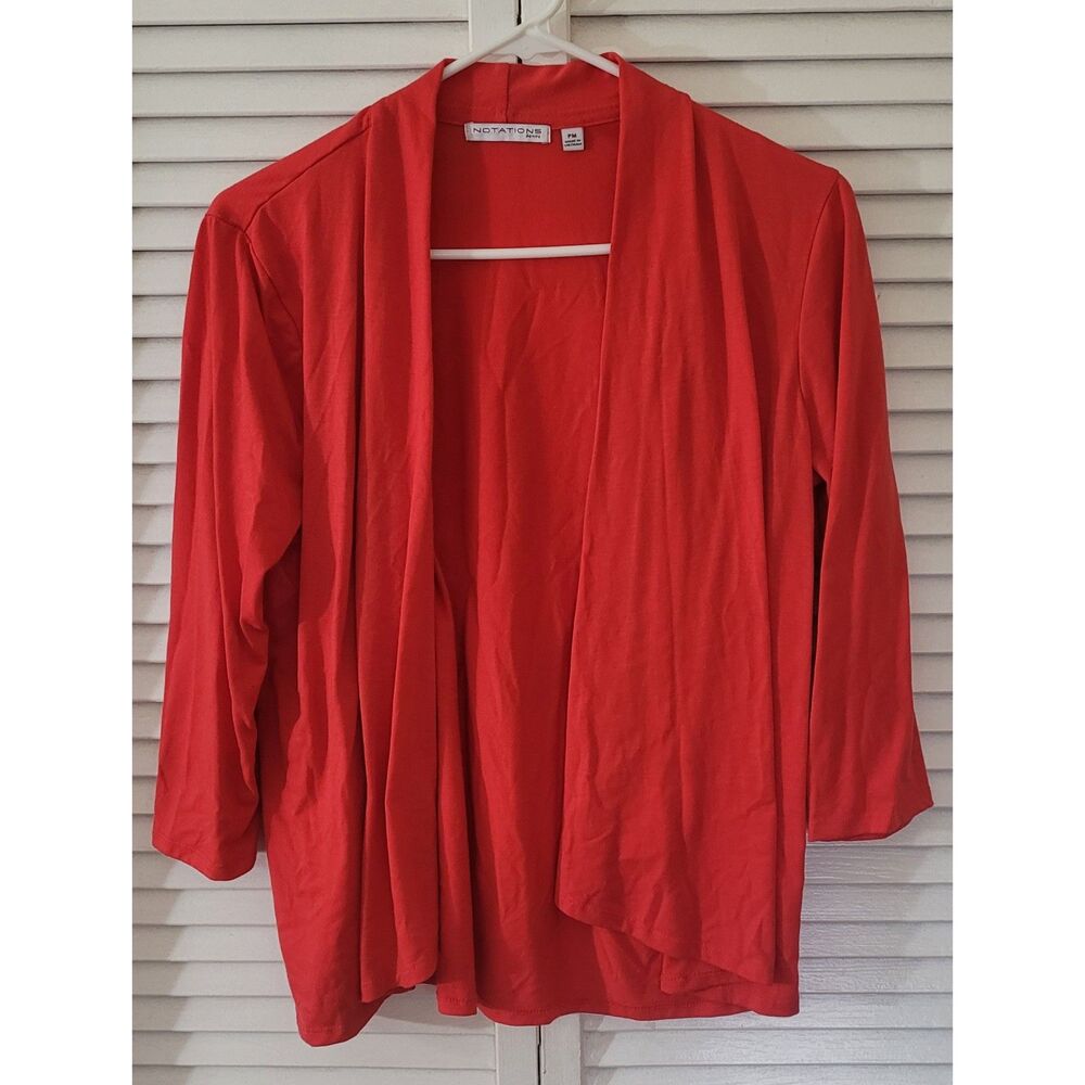 Red Open-Front Cardigan by Notations – Petite Medium
